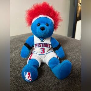 Rare Detroit Pistons Ben Wallace #3 10” Plush Beanie Bear NBA Vintage